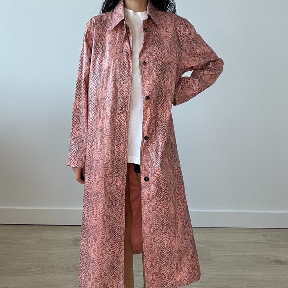 trench with lace snake print in pink size 6 - Picture 2 of 5